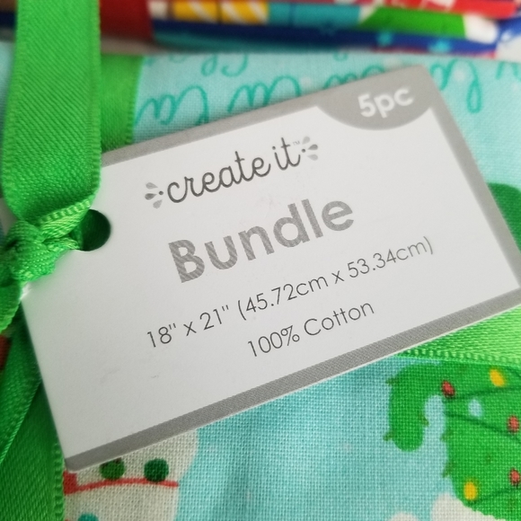New Set 2 Create It Bundles 10 Pc Each Fabric Christmas Holiday 18" x 21" Cotton - Picture 6 of 10